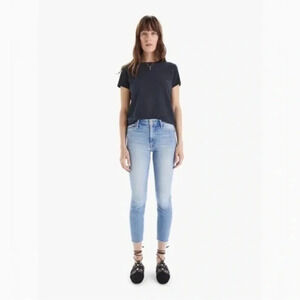 Mother High Waisted Looker Jeans Ankle Fray Size 28 B1412